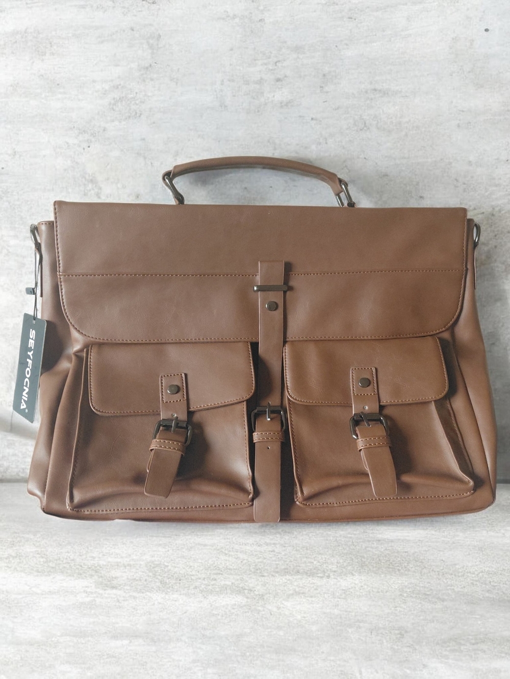 Brown Leather Laptop Case Messenger Bag
